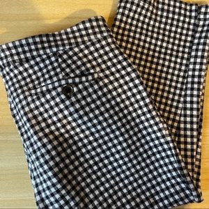 Anthropologie Black and White Checker Capris